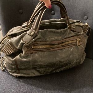 Liebeskind Distressed Gray Satchel Bag